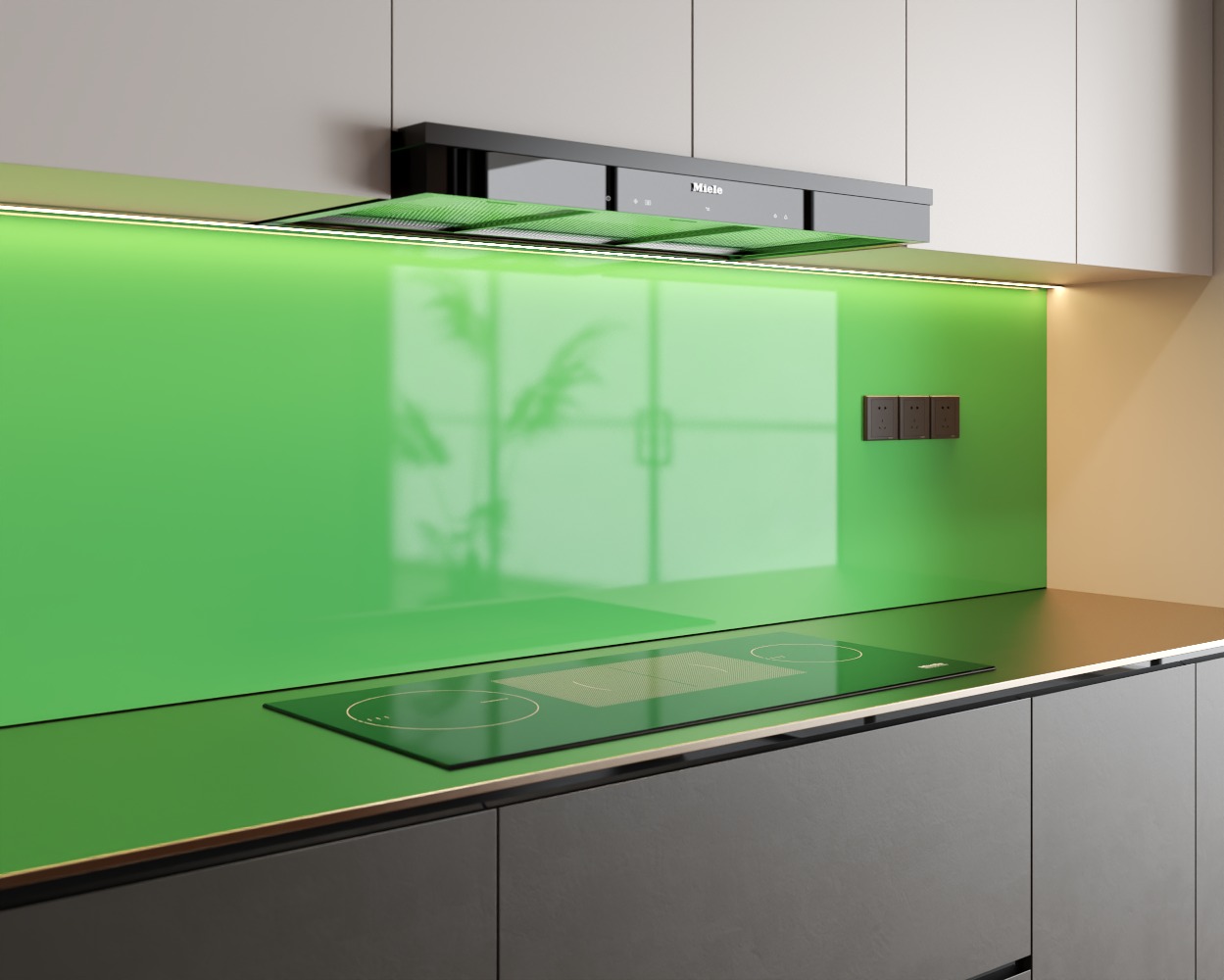 Chọn màu kính bếp theo diện tích và ánh sáng