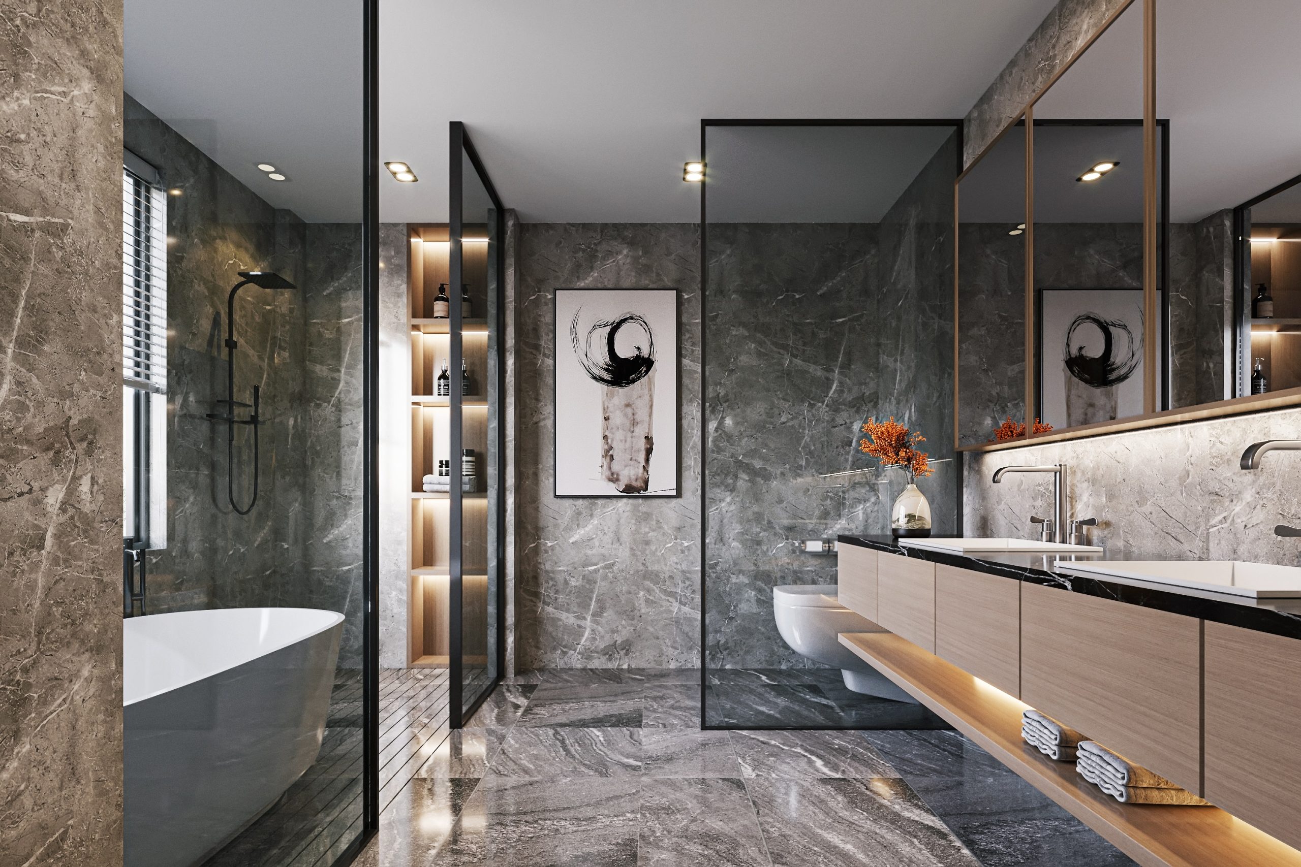 Vì sao cần chọn đúng vật liệu làm kệ tủ nhà tắm?